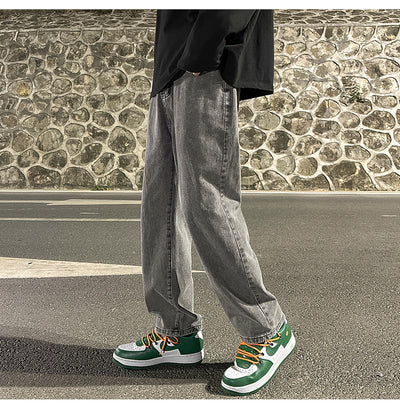 Jeans Grises Holgados de Pierna Recta para Hombre - Image 17