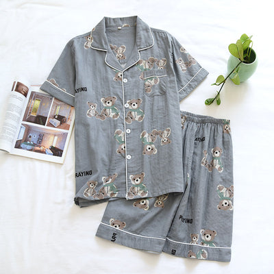 Pijama Corto para Parejas - Conjunto de Casa Cómodo para Primavera y Otoño - Image 5