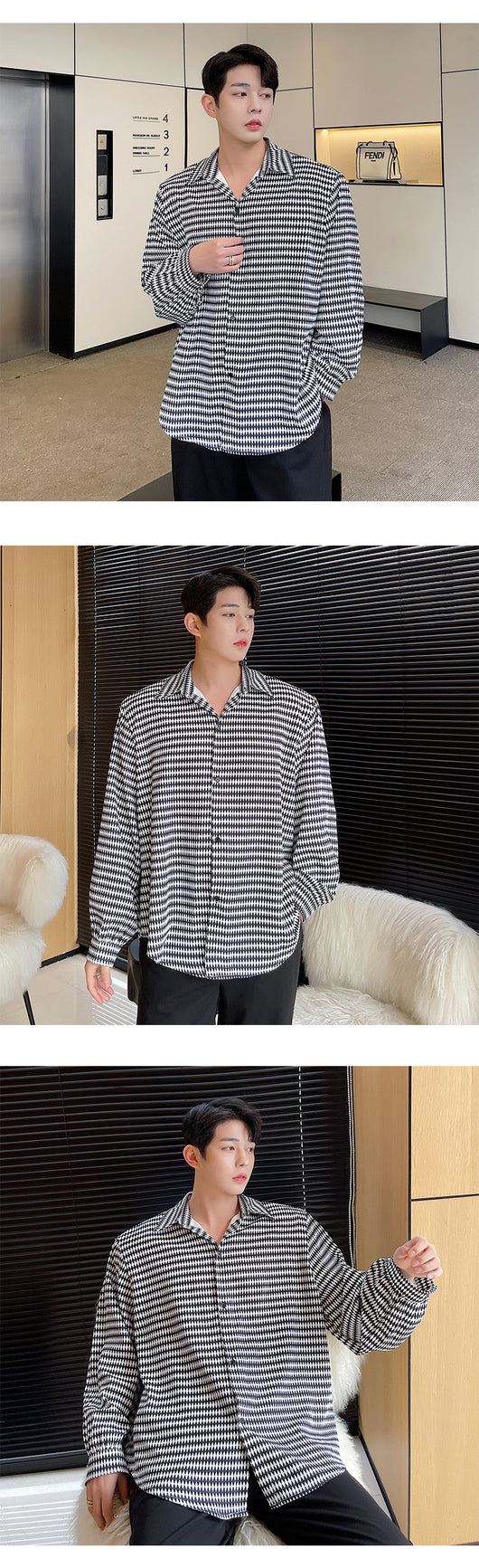 Camisa Suelta Coreana de Manga Larga para Hombre - Image 8
