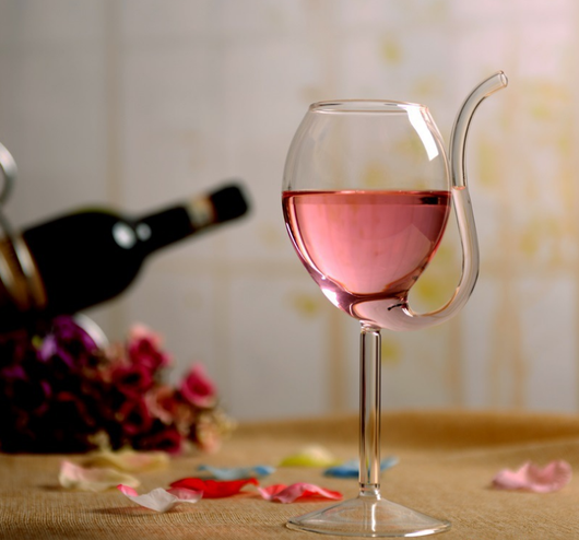 Copa de Vino Tinto Cristal Rojo Vampiro con Tapa Hermética
