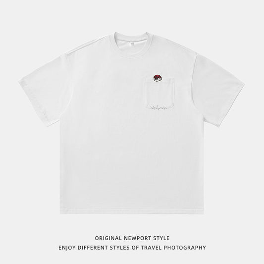 Camiseta de Algodón Puro con Diseño Bordado para Hombre