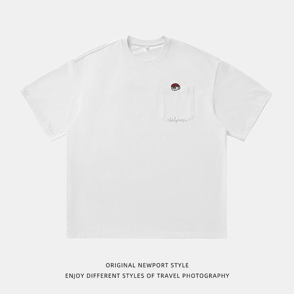 Camiseta de Algodón Puro con Diseño Bordado para Hombre