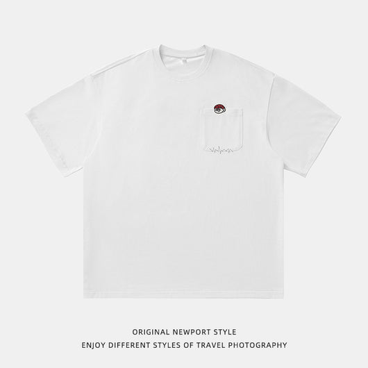 Camiseta de Algodón Puro con Diseño Bordado para Hombre