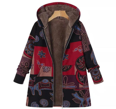 Chaqueta Hoodie de Algodón Polar con Estampado Étnico - Image 6