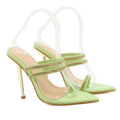 Sandalias de Tacón Alto con Cadena y Punta Afilada - Image 3