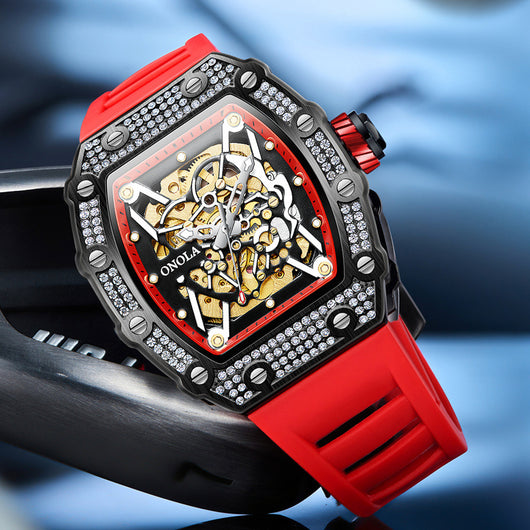 Reloj Automático para Hombre con Cristales y Correa de Silicona Resistente al Agua - Image 22