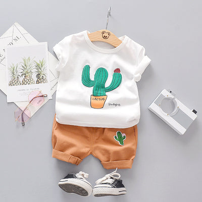 Conjunto de Camiseta de Algodón Puro con Diseño de Cactus para Niños y Niñas - Image 8