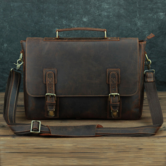 Bolso Bandolera de Cuero Vacuno Estilo Retro - Image 9