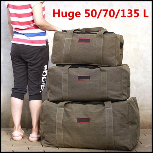 Bolsa de Viaje Grande de Lona para Hombre - Capacidad Extra para Mudanzas