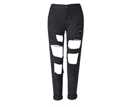 Pantalones Skinny Rotos de Cintura Alta para Mujer - Image 11