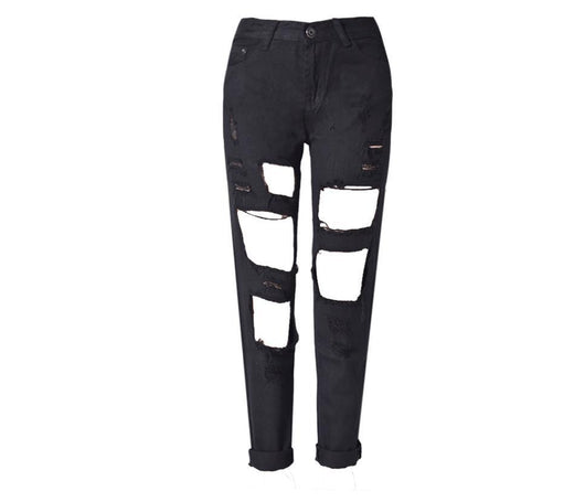 Pantalones Skinny Rotos de Cintura Alta para Mujer - Image 11