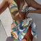Bikini de Tres Piezas con Diseño Tie Dye y Malla