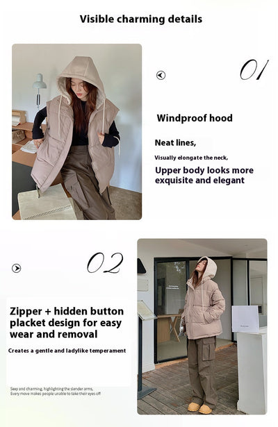 Chaqueta Acolchada de Plumas Desmontable para Mujer - Image 20