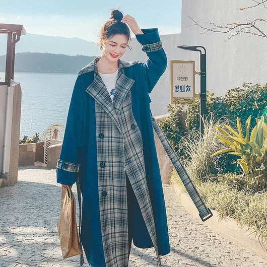 Blazer Oversized Doble Botonadura Estilo Británico a la Rodilla - Image 6