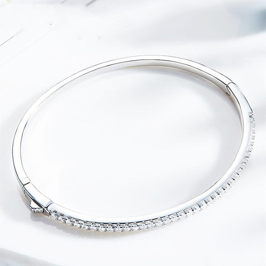 Pulsera Semirrígida de Moissanita en Oro Blanco 18K para Mujer - Image 2