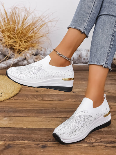 Zapatos de Tacón Cuña Verano para Mujer con Strass y Punta Redonda - Image 17