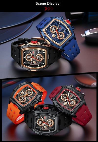 Reloj Cronógrafo Deportivo Estilo Pista para Hombre con Cristal Curvo y Diseño Esqueletizado - Image 19