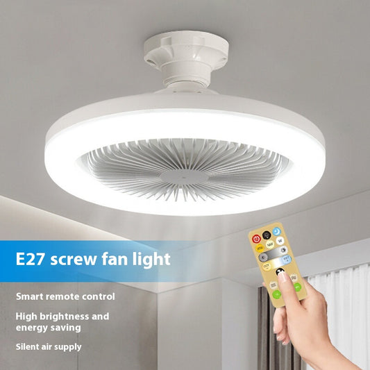Ventilador LED Inteligente con Control Remoto y Luz Ajustable E27