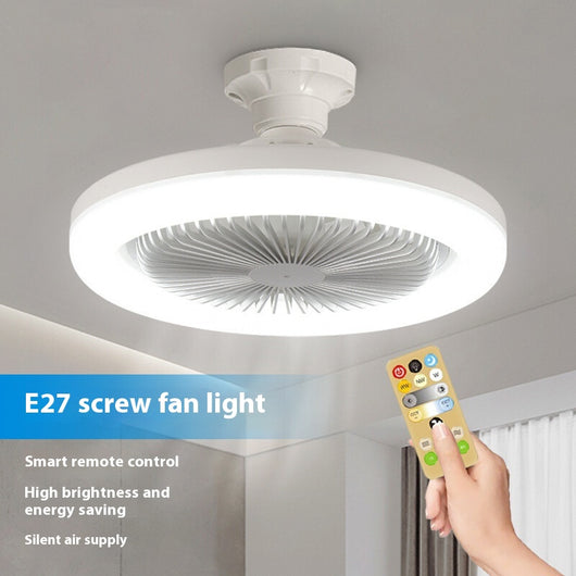 Ventilador LED Inteligente con Control Remoto y Luz Ajustable E27