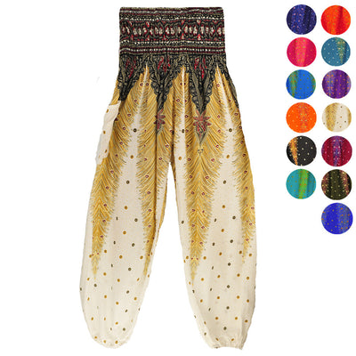 Pantalones de Yoga Pavo Real - Cintura Alta