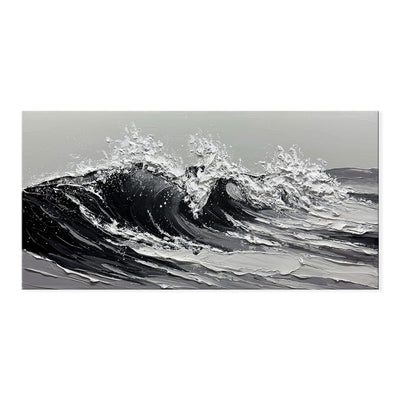 Cuadro Óleo Olas del Mar en Lienzo - Arte Texturizado Hecho a Mano para Sala de Estar - Image 3
