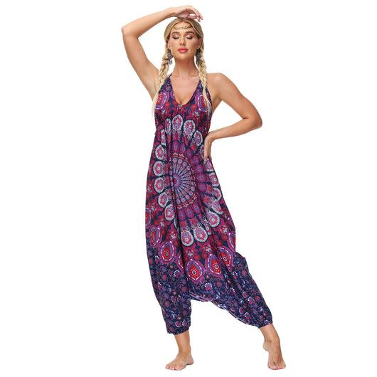 Jumpsuit Casual con Escote V y Amarre al Cuello - Image 9
