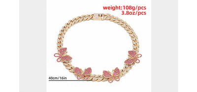 Collar Mariposa Grande con Cierre Cubano Hip Hop Punk para Mujer - Image 10