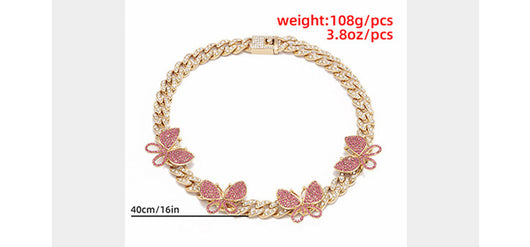 Collar Mariposa Grande con Cierre Cubano Hip Hop Punk para Mujer - Image 10