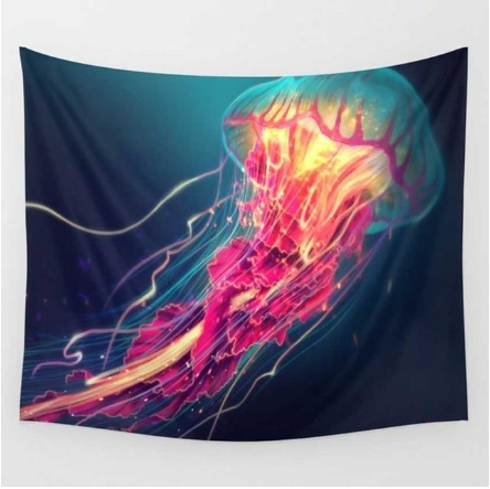 Tapiz Luminoso de Medusas