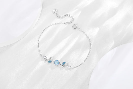 Collar de Plata Esterlina con Hoja Esmaltada Cielo Estrellado Azul Bruma - Image 11