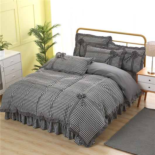 Conjunto de Pijama Cuadrille Estilo Princesa Coreano de 4 Piezas con Encaje - Image 27