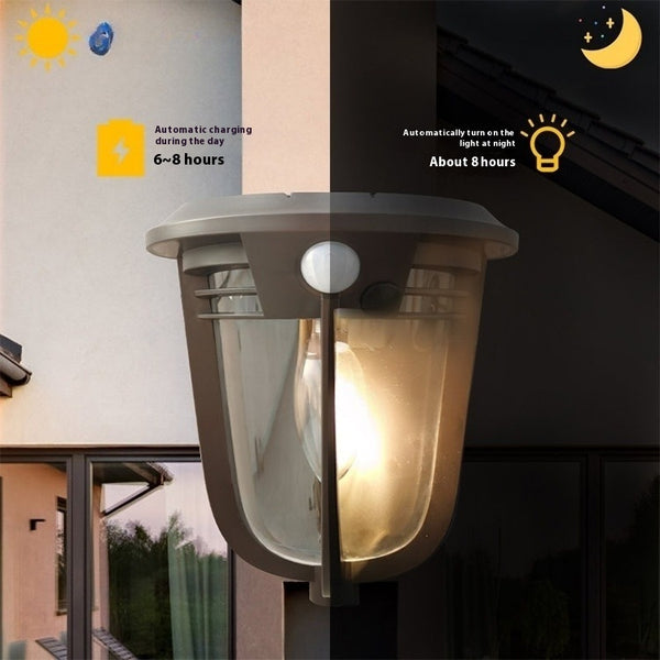 Lámpara Solar de Pared Estilo Europeo Retro para Patios y Jardines