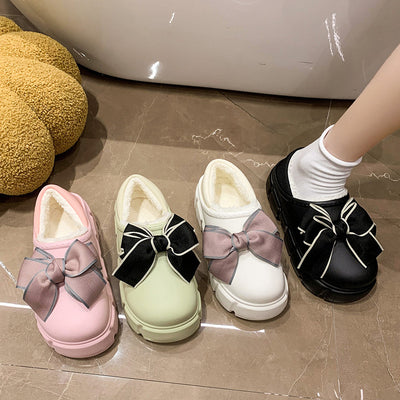 Pantuflas de Algodón con Lazo Cálidas y Impermeables para Casa - Image 9
