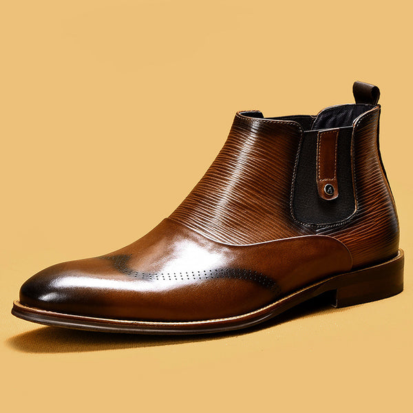 Botas de Cuero Retro para Invierno - Estilo Clásico Alto