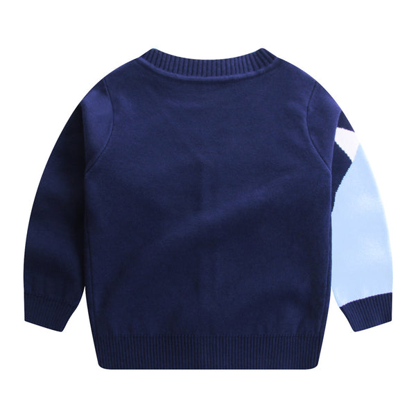 Suéter Infantil Escote V Diseño Cartoon para Otoño