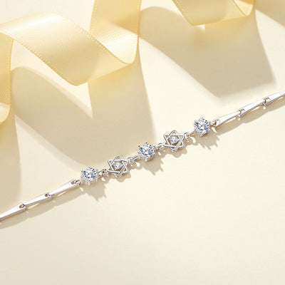 Pulsera de Plata Esterlina 925 con Estrella de Seis Puntas para Mujer - Image 4