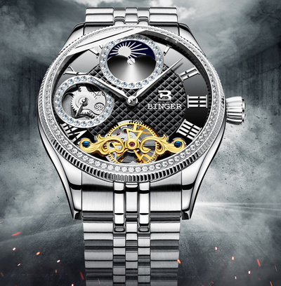Reloj Automático Esqueleto de Acero Inoxidable Resistente al Agua - Image 17