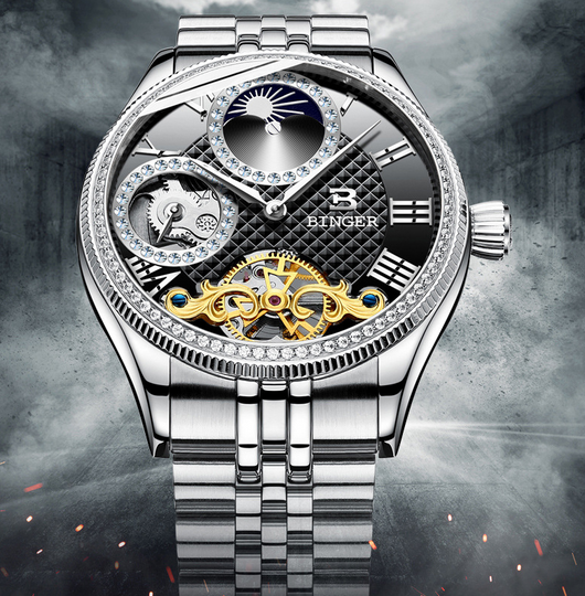Reloj Automático Esqueleto de Acero Inoxidable Resistente al Agua - Image 17