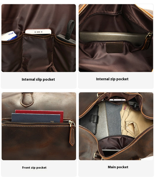 Bolso Bandolera de Cuero Vintage con Gran Capacidad para Viajes - Image 17