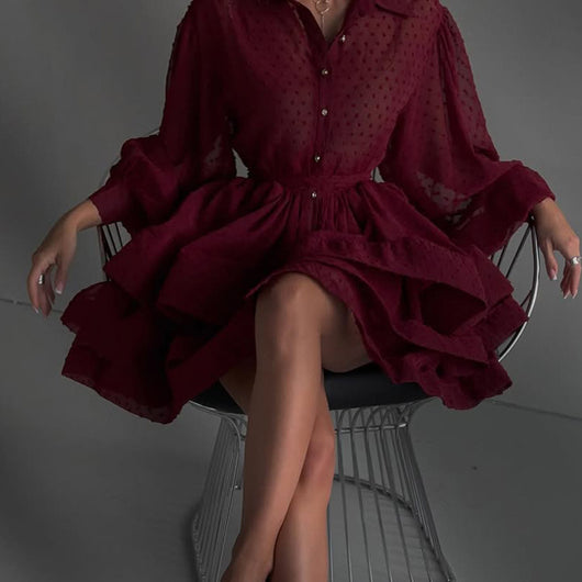 Vestido Camisero Elegante con Cinturón y Botones - Image 18