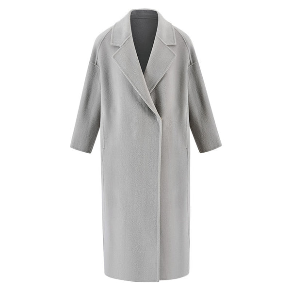 Abrigo de Lana Reversible con Efecto Agua - Elegancia Casual para Otoño e Invierno