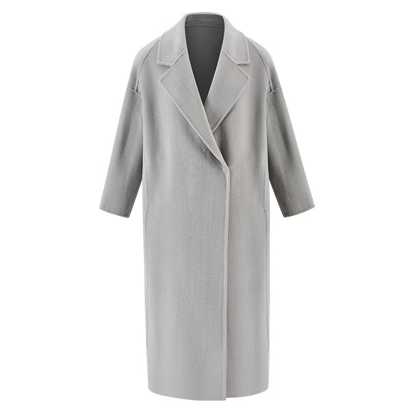 Abrigo de Lana Reversible con Efecto Agua - Elegancia Casual para Otoño e Invierno