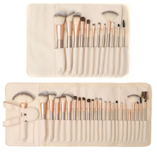 Set de 12 Brochas de Maquillaje Blanco Crema con Cerdas Sintéticas Premium - Image 14