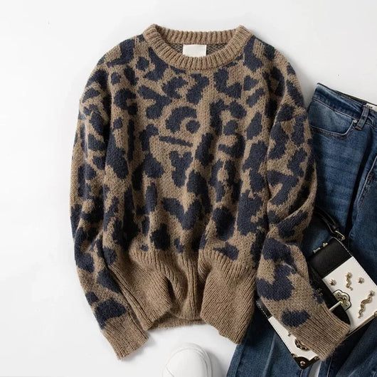 Suéter Mohair Estampado Leopardo