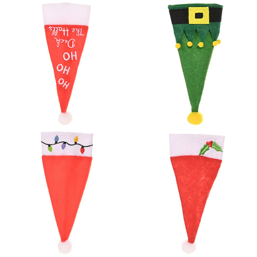 Set de Decoración Navideña: Sombrero y Tenedor Festivos