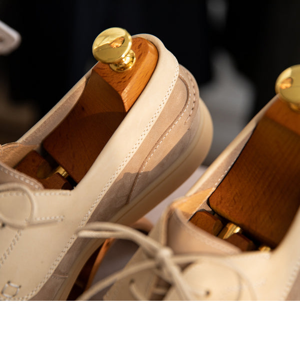 Zapatos Náuticos Vintage de Gamuza Mercerizada con Cordones Altos