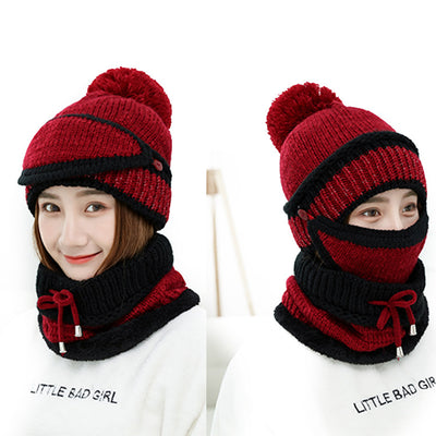 Gorro Cálido de Lana y Terciopelo con Cuello Integrado - Image 12