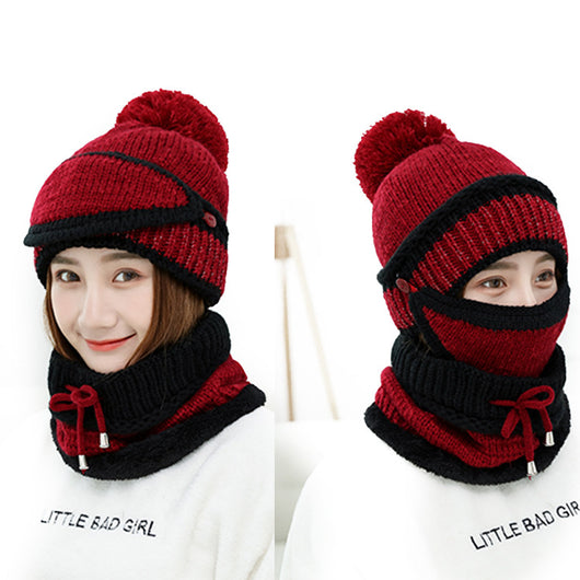 Gorro Cálido de Lana y Terciopelo con Cuello Integrado - Image 12