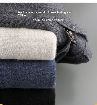 Cardigan Cashmere con Capucha para Hombre - Abrigo Casual Grueso con Cierre - Image 15