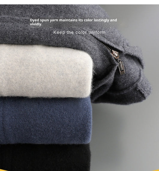 Cardigan Cashmere con Capucha para Hombre - Abrigo Casual Grueso con Cierre - Image 15